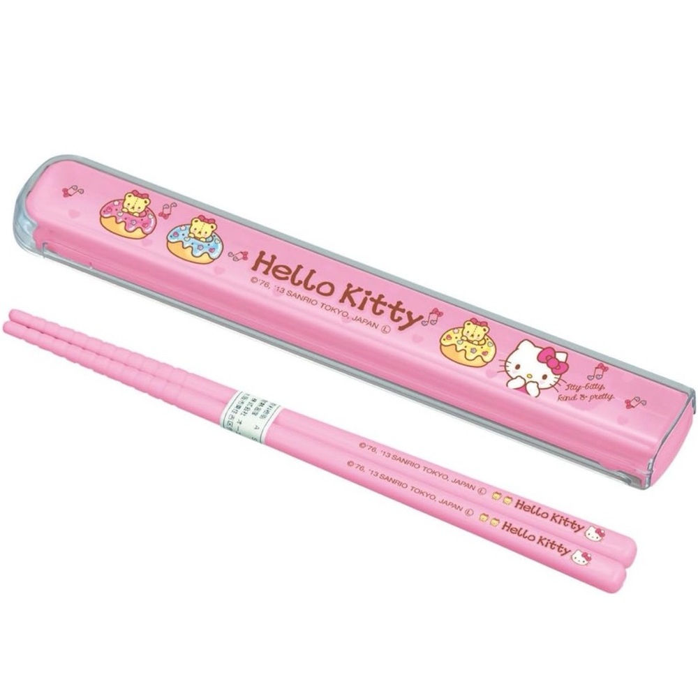 Sanrio Hello Kitty Pink Chopsticks Set with Case